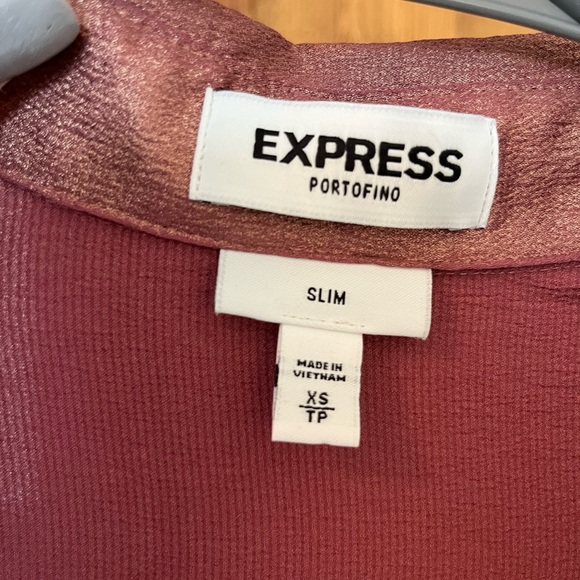 Metallic rose slim fit Express portofino button up - Picture 2 of 3